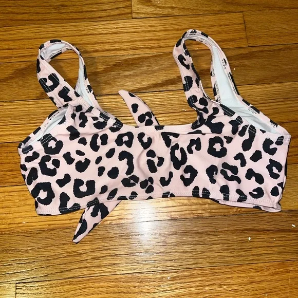 cheetah print tie-front bikini top - Picture 2 of 2